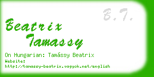 beatrix tamassy business card