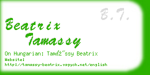 beatrix tamassy business card